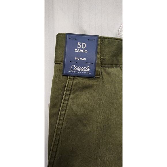 Roundtree Casual Big Man Cargo 10"  Short Olive Green Size 50W - Picture 6 of 6